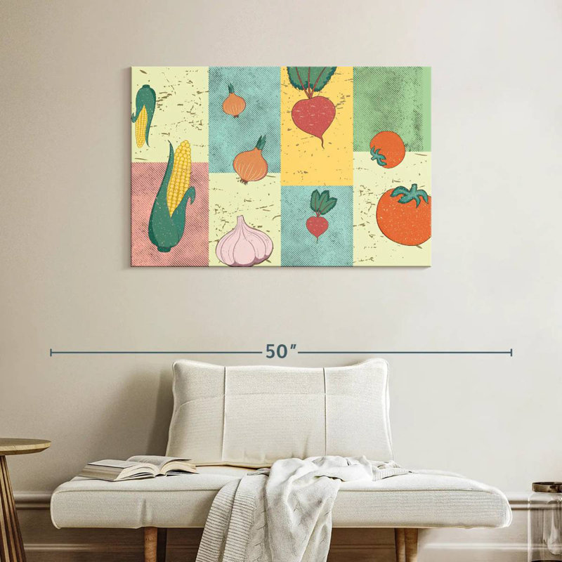 Yarlin Patchwork Vegetables, 26" H x 39" W