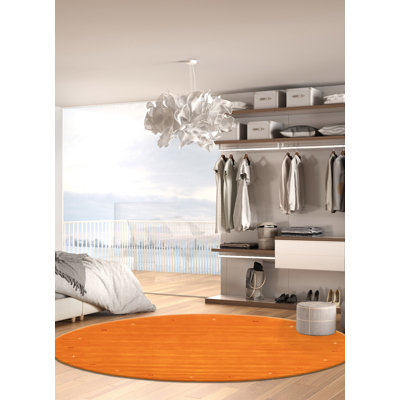 Tapis orange Kashkuli Gabbeh 8 pi 1 po x 8 pi 1 po