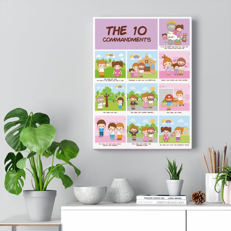 Ten Commandments - Wrapped Canvas Print, 41cm H x 30cm W