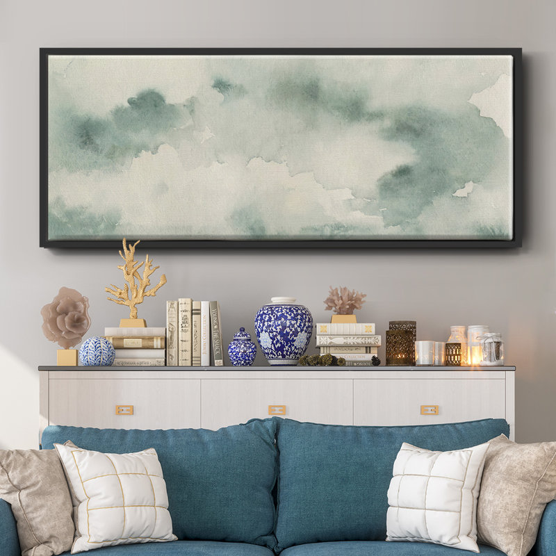 Ocean Impression III- Framed Canvas, 12" H x 30" W