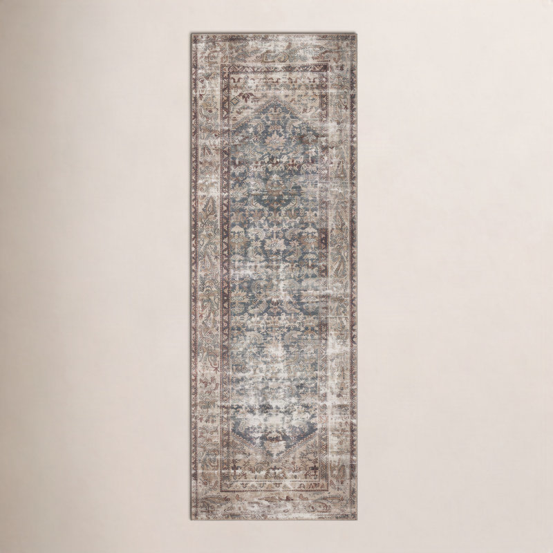 Tapis bleu sarcelle / antique Amber Lewis x Loloi Georgie, Tapis de couloir 2 pi 6 po x 9 pi 6 po