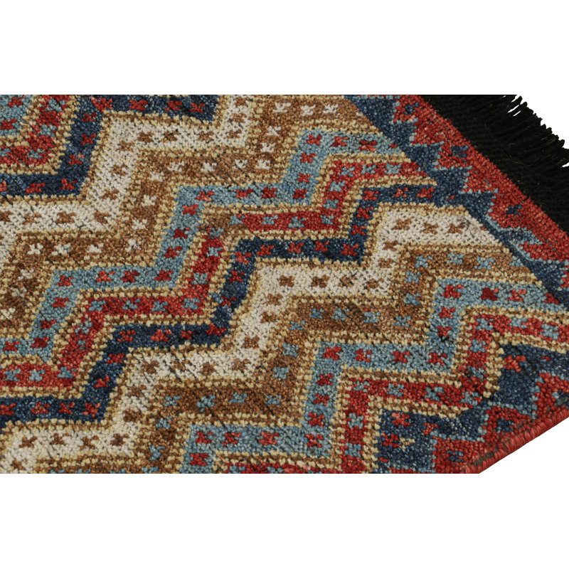 Burano Hand Knotted Wool Geometric Area Rug, Rectangle 10' x 14'