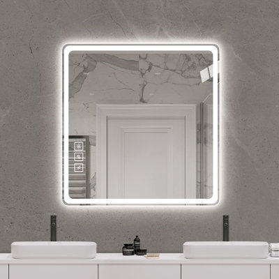 Miroir de salle de bain à DEL 36X36 -, brouillard, rouille, surprise 36 * 36