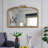 Arched Wall Mirror with Ornate Gold Frame-2029941519