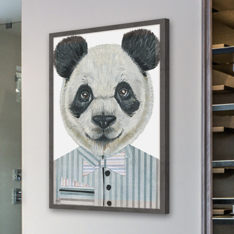 Smart Panda by Eyre Tarney - Single Picture Frame Painting, 91cm H x 61cm W x 4cm D