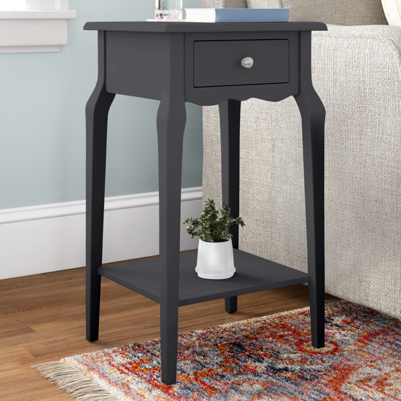 Hague End Table with Storage, Vulcan Black