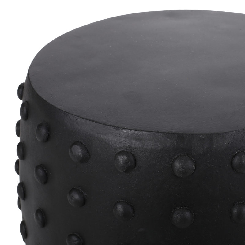Table d'appoint en béton, rustique moderne, béton léger, noir mat, style café d'une largeur de 15,77 po, fabrication, 15,77 po x 15,77 po