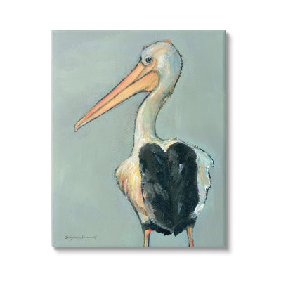 Pélican, faune, peinture sur toile tendue