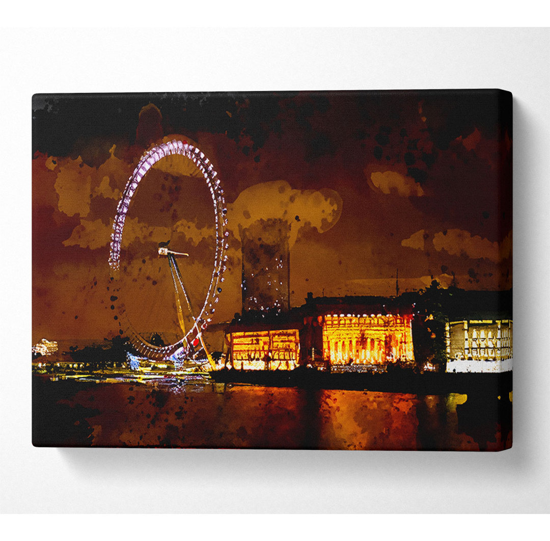 London Eye Night Skys - Kunstdrucke auf Leinwand - Wrapped Canvas