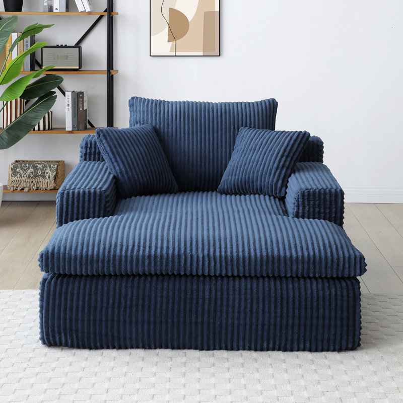 Méridienne surdimensionnée 64 po x 46 po Blue, Blue