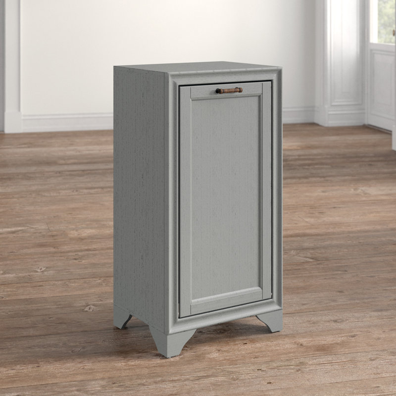 Jesse Wood Cabinet Laundry Hamper, Gray
