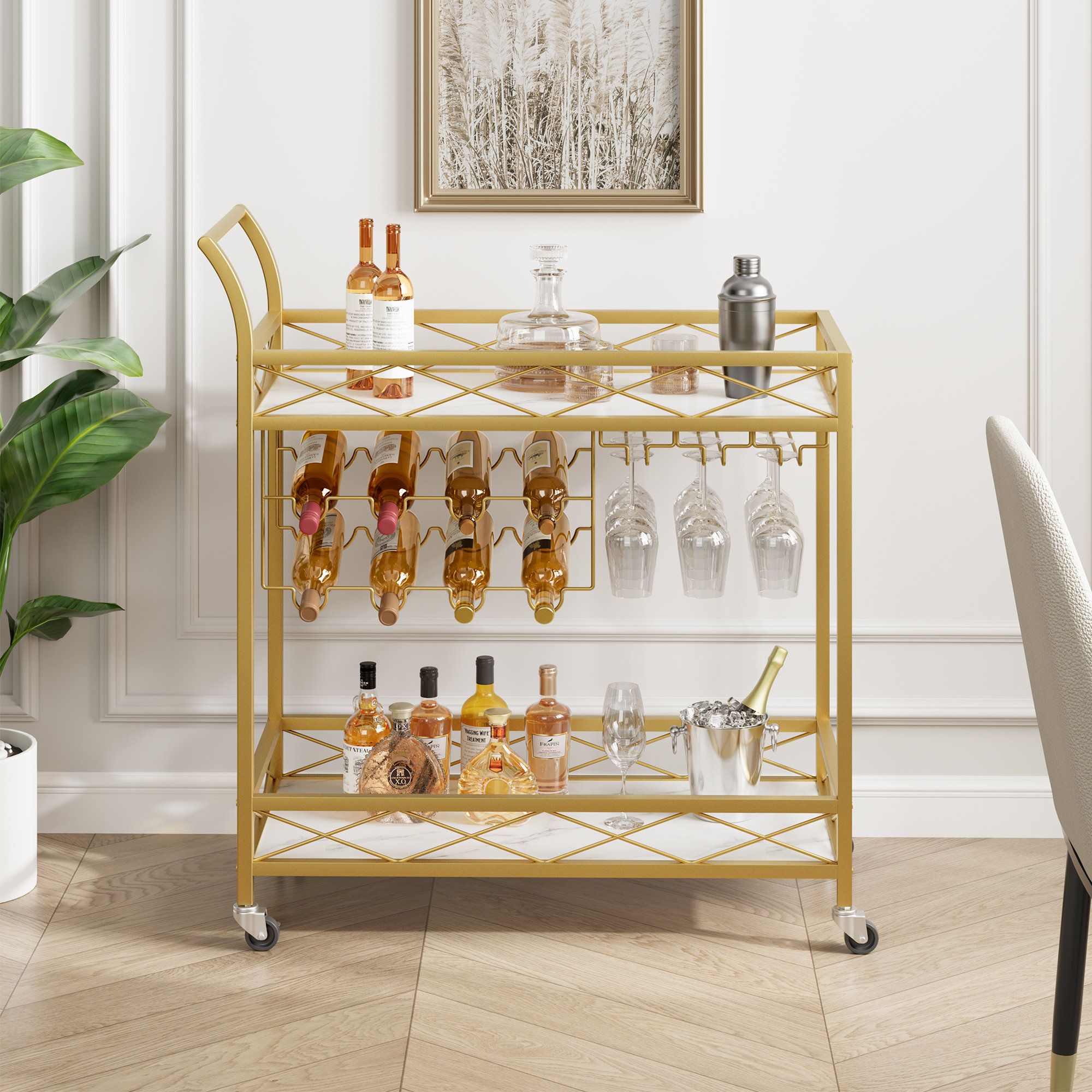 Mercer41 Ramm Metal Bar Cart | Wayfair