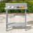 Outdoor Bar Table with Built-in Footrest, Slatted Top, Grey