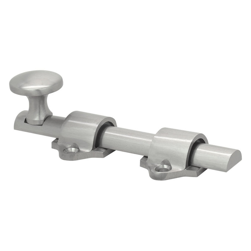 Boulon de porte hollandais robuste en laiton massif, Nickel satiné, H 4,375 po x l 1,625 po x P 0,8125 po