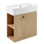 Meuble-lavabo flottant moderne de 21,6 po avec lavabo en céramique - pour les petites salles de bain, rangement à gauche-854280882