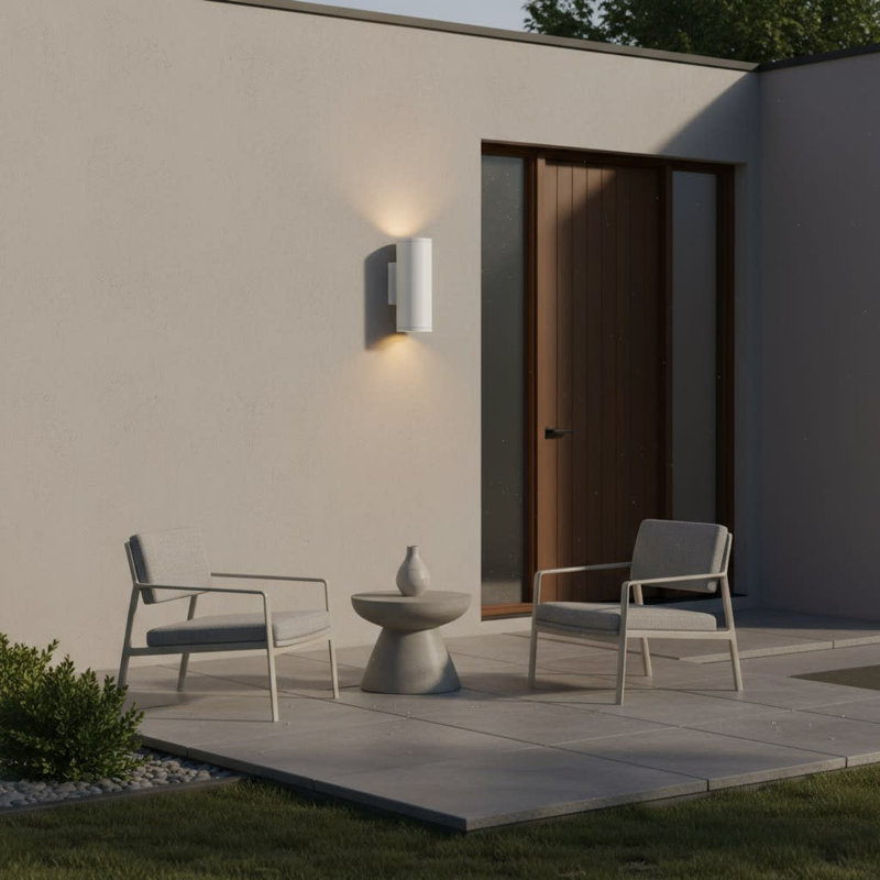 Silo Steel Wall Light, Textured White