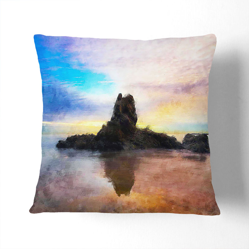 Square Cushion, Stone, 40cm H x 40cm W x 15cm D