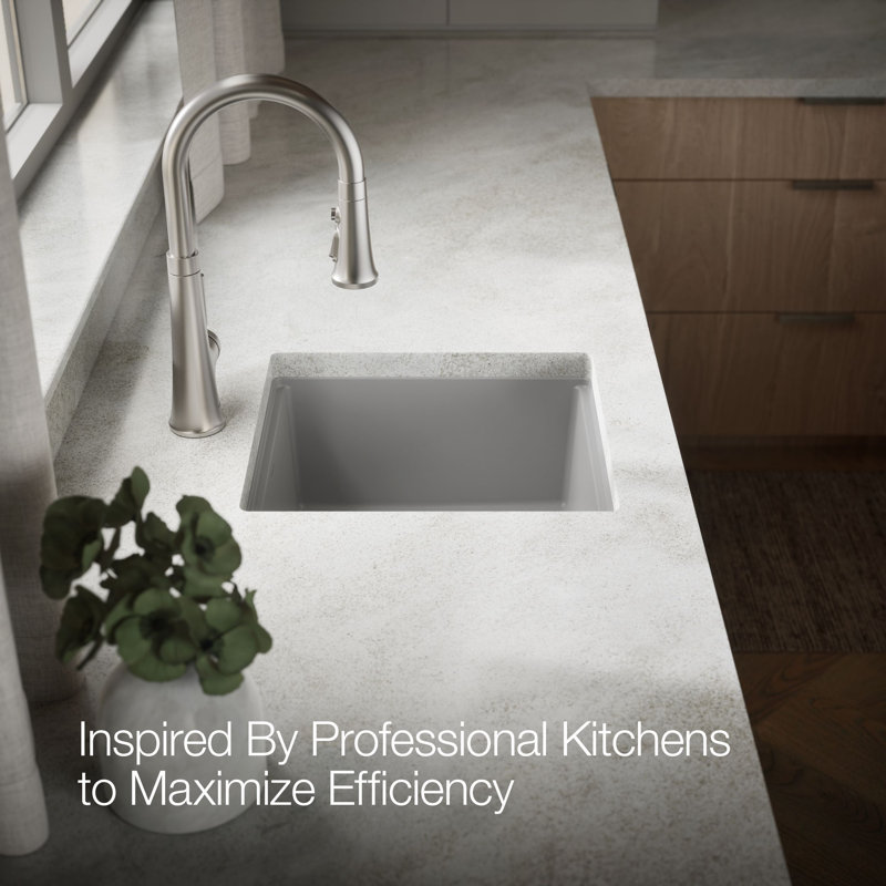 Billings Undermount Bar Sink With Accessories, Gray