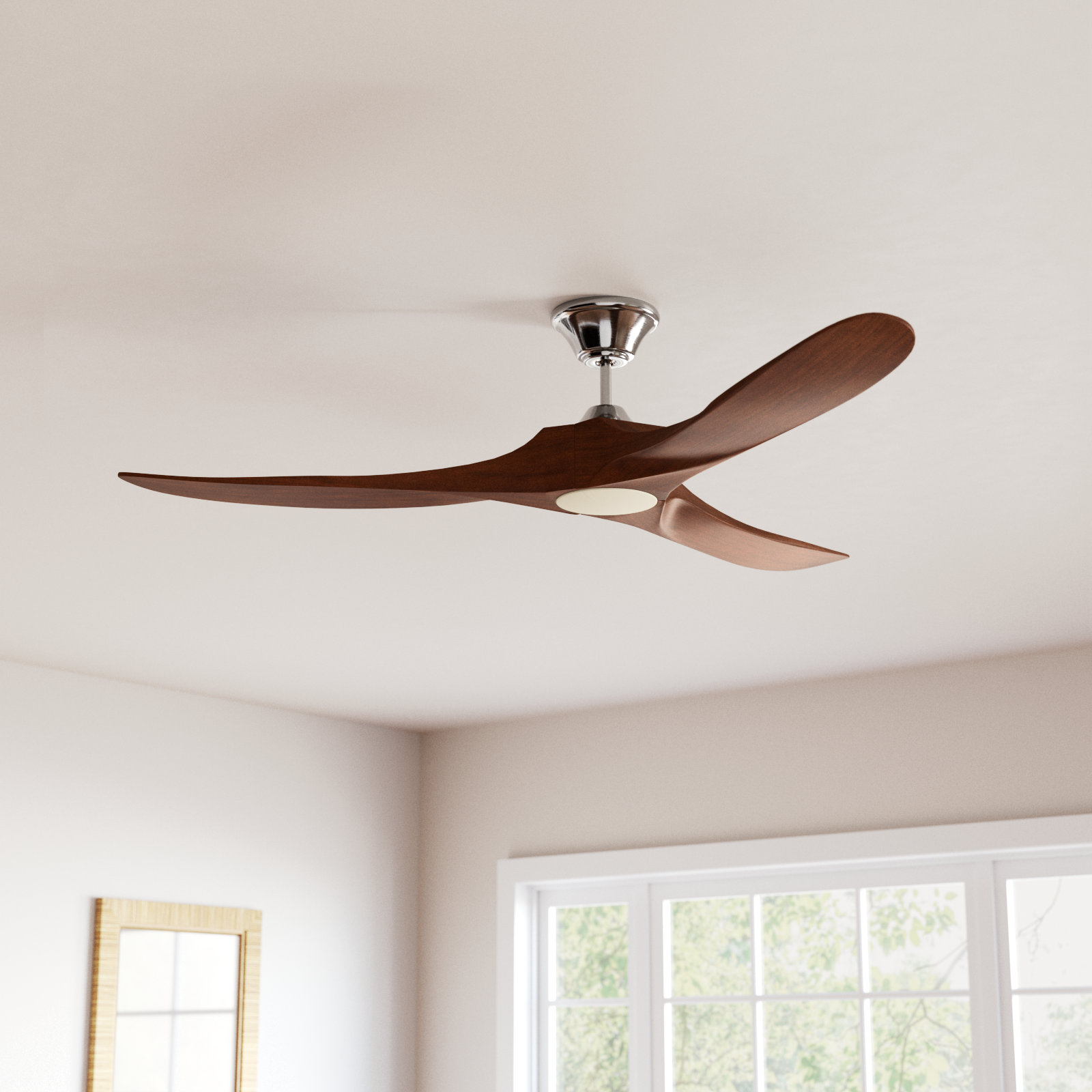 Ceiling Fan with LED Light Kit, 60 inches, Brushed Steel