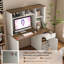 Bureau d'ordinateur avec huche et bibliothèque (sans les chaises de bureau)-1705890913-1705890942