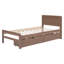 Lit simple avec rangement en noyer - Rehausse le style de la chambre à coucher à 2 tiroirs-2073486228