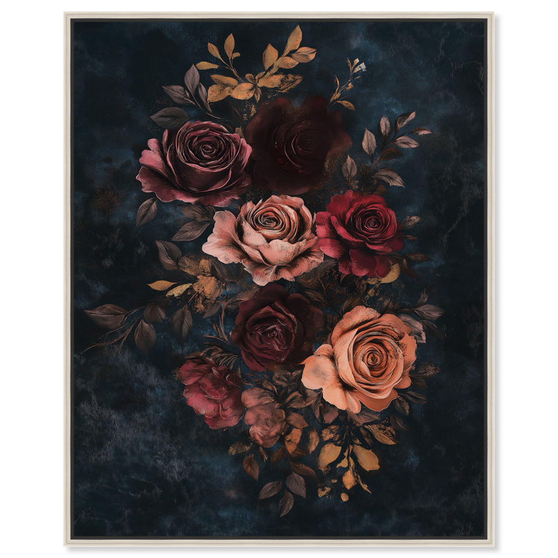 «Gothic Blossom Glow II» par Art Remedy, H 46 po x l 37 po, Encadrement argenté