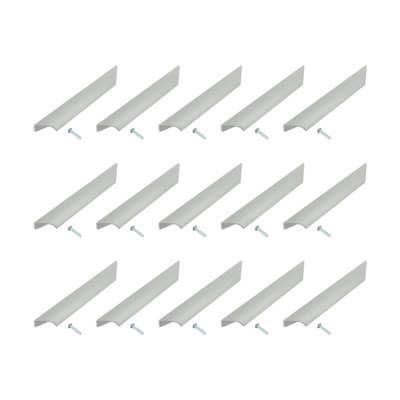 Outwater 15 Pack Satin Aluminum Drawer Pulls – 6-5/16" Center To Center, Solid Aluminum Construction