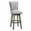 Chaises de pub de style pub avec revêtement gris - construction en bois massif, transitionnel, conception pivotante de 2 tissus transitionnels, bois, fonctionnalité à 360 degrés