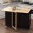 Kitchen Island with Spice Rack, Towel Rack and Extensible Solid Wood Table Top-Black-1247339618