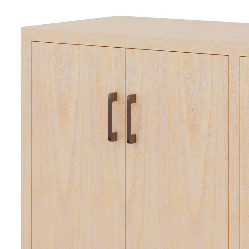 Buffet avec rangement, armoires de rangement de style campagnard avec 4 portes pour le salon, Naturel