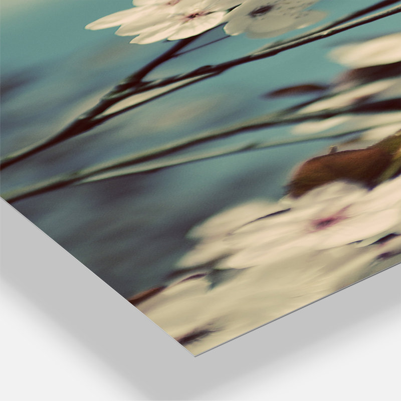 White Spring Blossom - Oversized Cottage 3 Panels Wall Clock