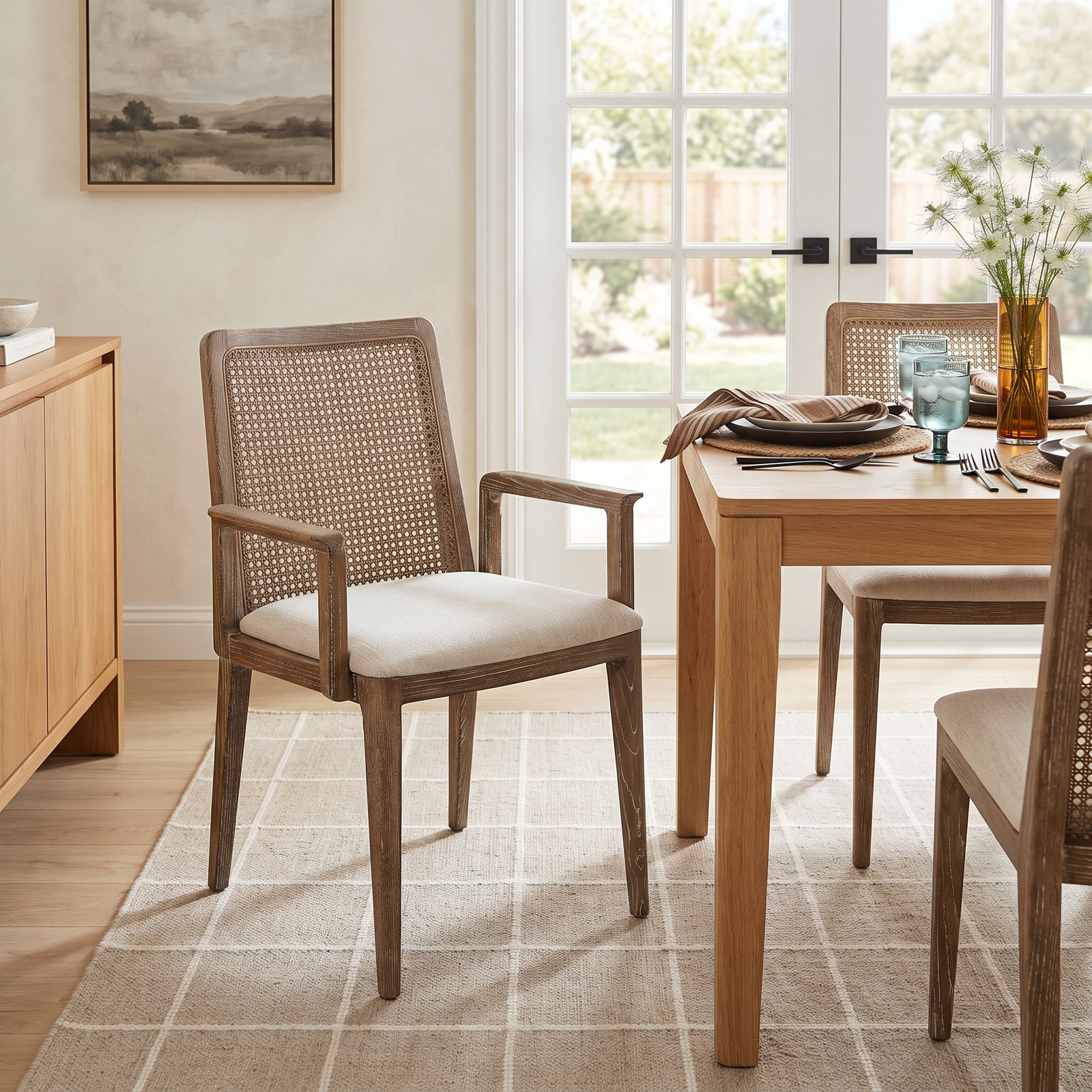 Pennington Dining Armchair, Light Brown
