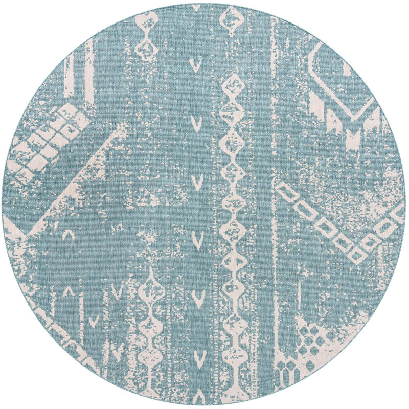 Medford Geometric Indoor / Outdoor Rug, Round 10'8"