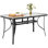  Ensemble de salle à manger de patio pour 6 personnes, table et chaises d'extérieur avec trou de parasol de 1,69 po, ensemble de meubles de patio toutes saisons, table de 30 po x 55 po et chaise empilable en polyester enduit de PVC, pour pelouse, terrasse (parasol non inclus) (table noire et grise) chaises)