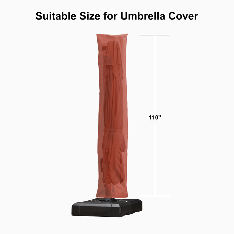 3.6m Square Cantilever Parasol, Brick Red