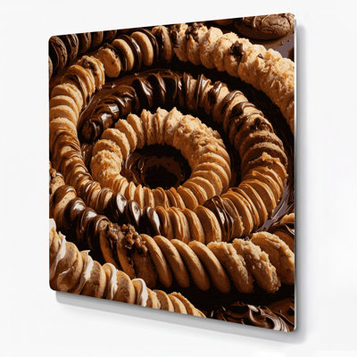 Desserts Cookies and Biscuits Brown Metal Wall Art