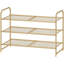 Range-chaussures empilable à 3 niveaux Simple, tendance, étagère de rangement extensible et réglable, filet métallique, or