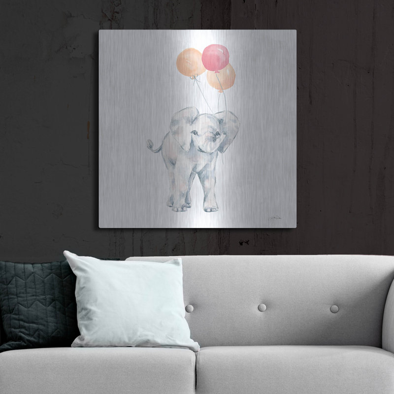 «Elephant Celebration» par Katrina Pete, art mural en métal, H 36 po x l 36 po
