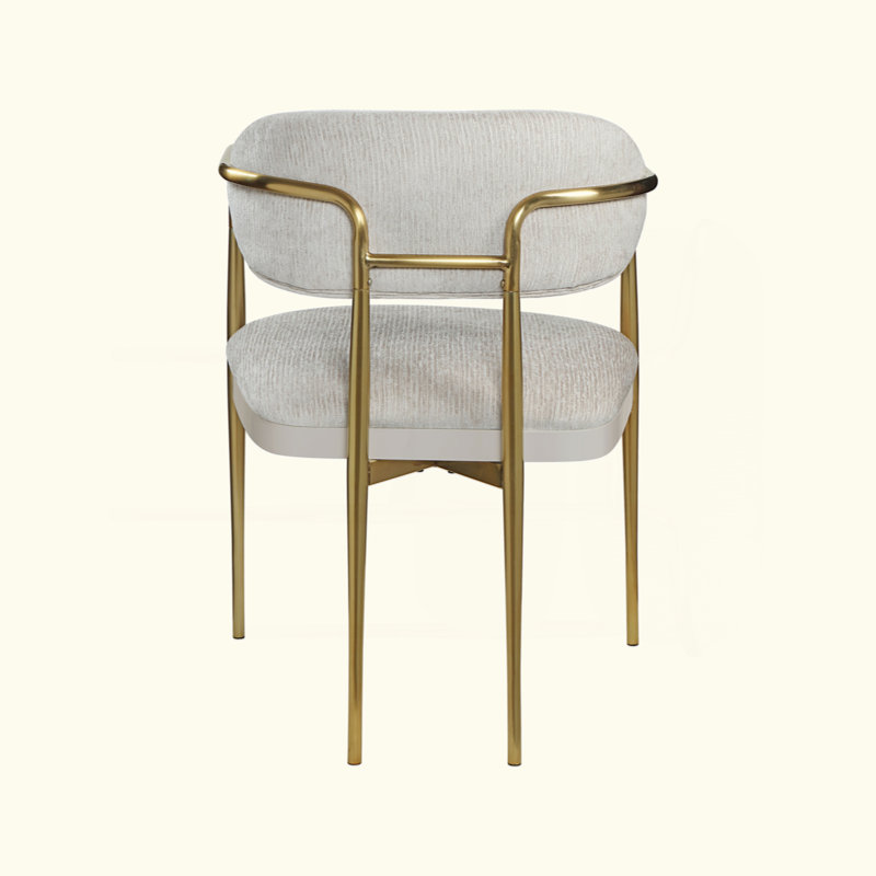 Fauteuil en chenille et or Zayn Beige (ensemble de 2)