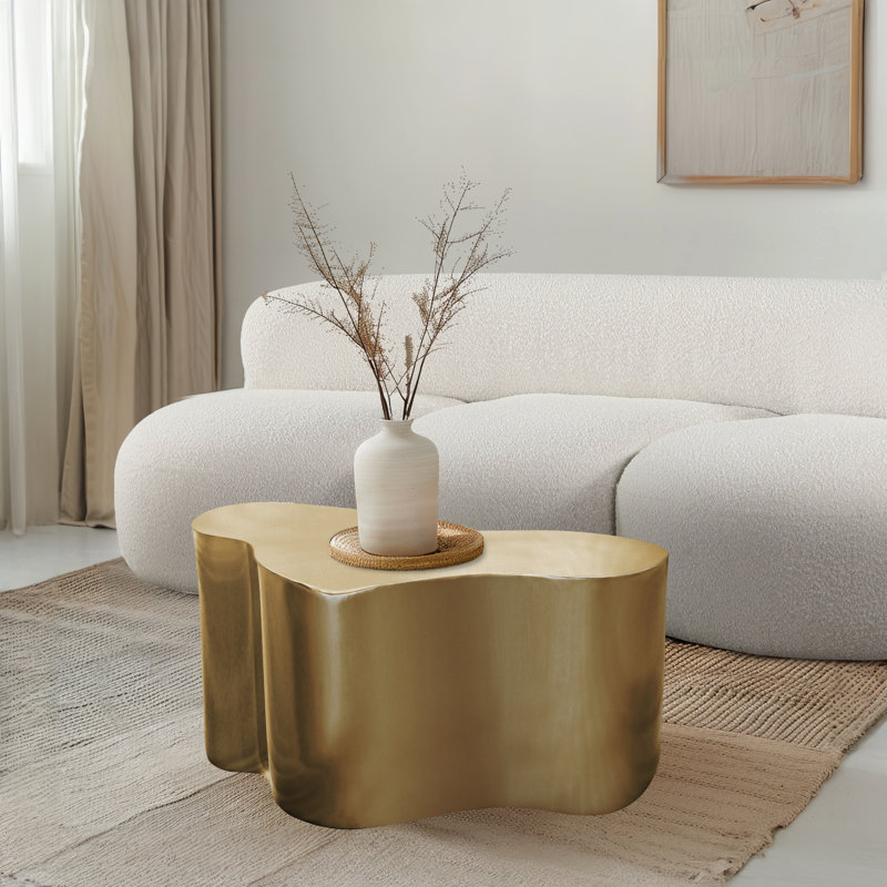 Iron Solid Coffee Table, Brushed Gold