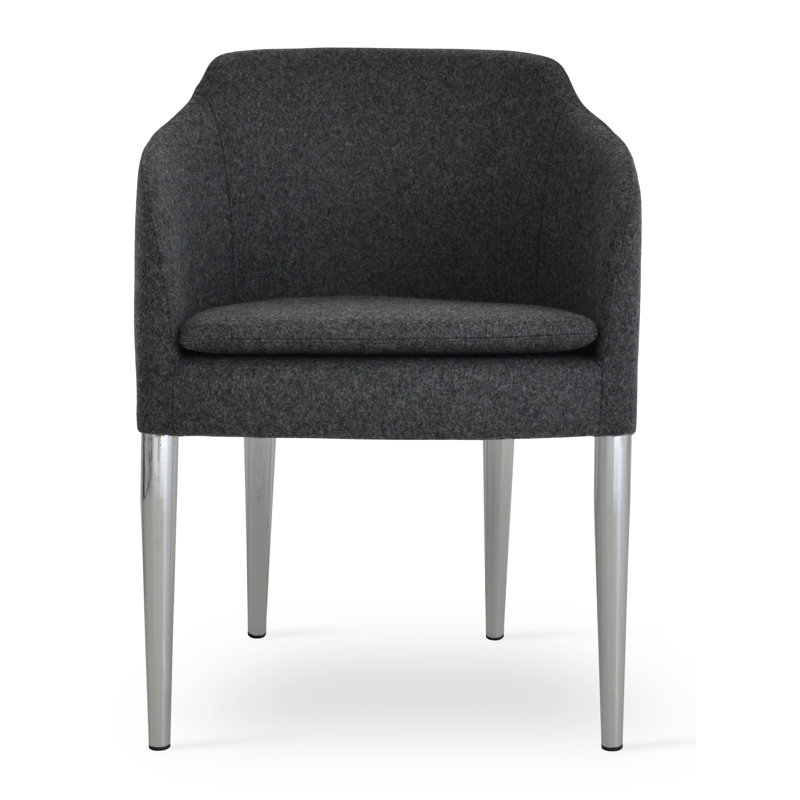 Fauteuil en métal Buca, Gris foncé