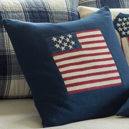 Embroidered Linen Throw Pillow