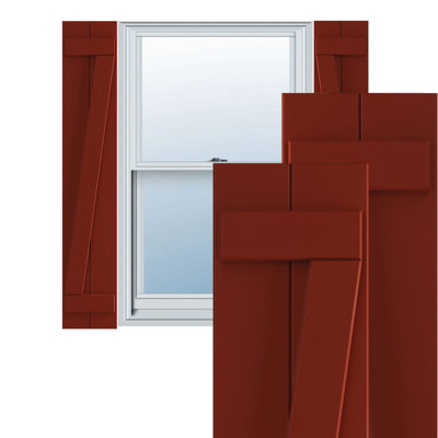 True Fit PVC Joined Board-n-Batten Shutters w/Z-Bar