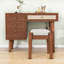 Retro Wood Makeup Vanity Set with Charging Plug, USB Port, 4 Storage Drawers and Stool-1640550197