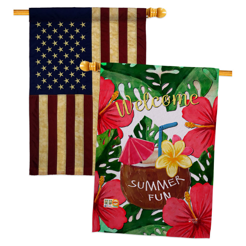 Drapeau de maison en polyester à 2 côtés 40 x 28 po