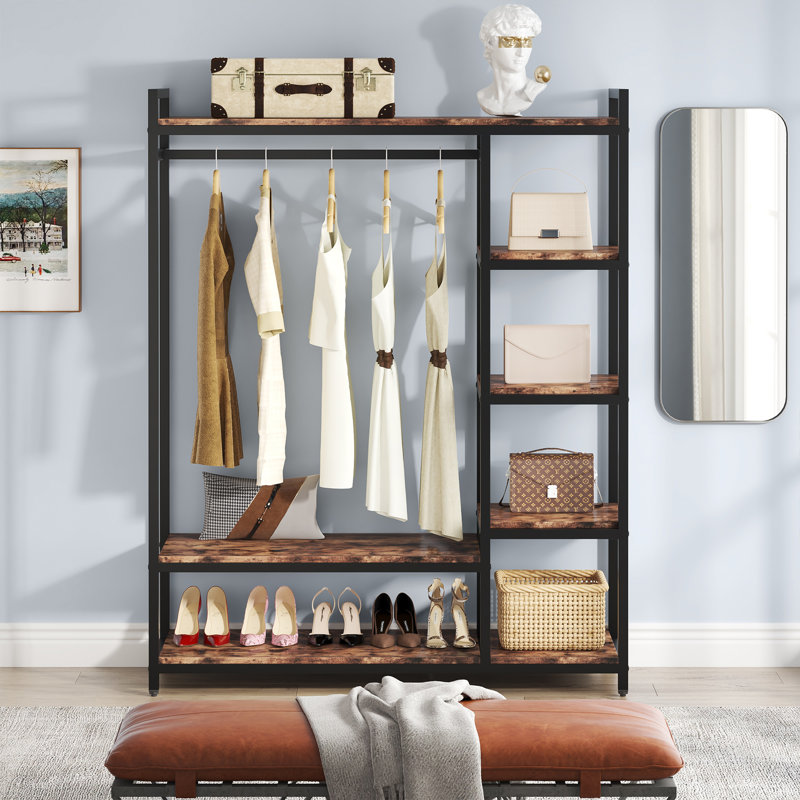 Anae 47.24'' Industrial Pipe Clothing Rack