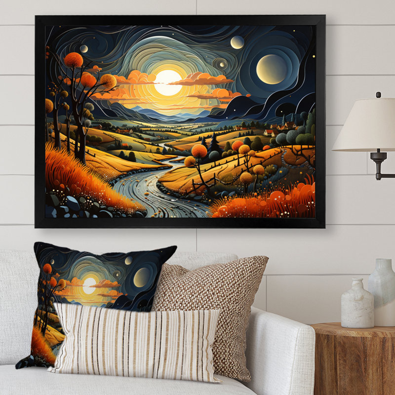 «Countryside Moody Skies III», reproduction sur toile, H 30 po x l 40 po x P 1,5 po, Cadre photo noir