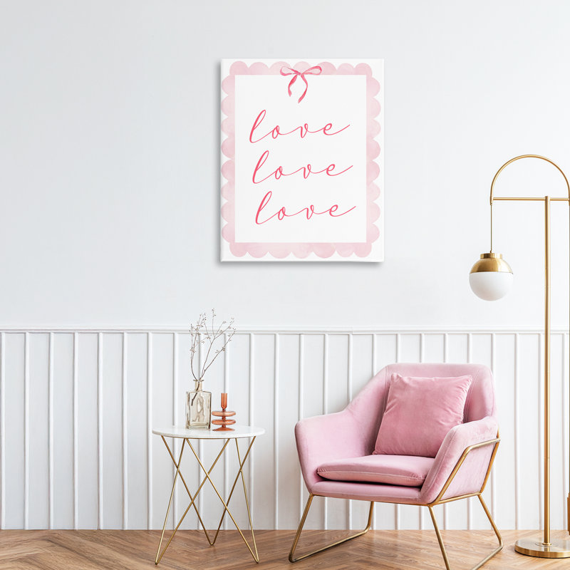 «Cursive Love and Pink Bow», conception de Lucille Price, H 20 po x l 16 po