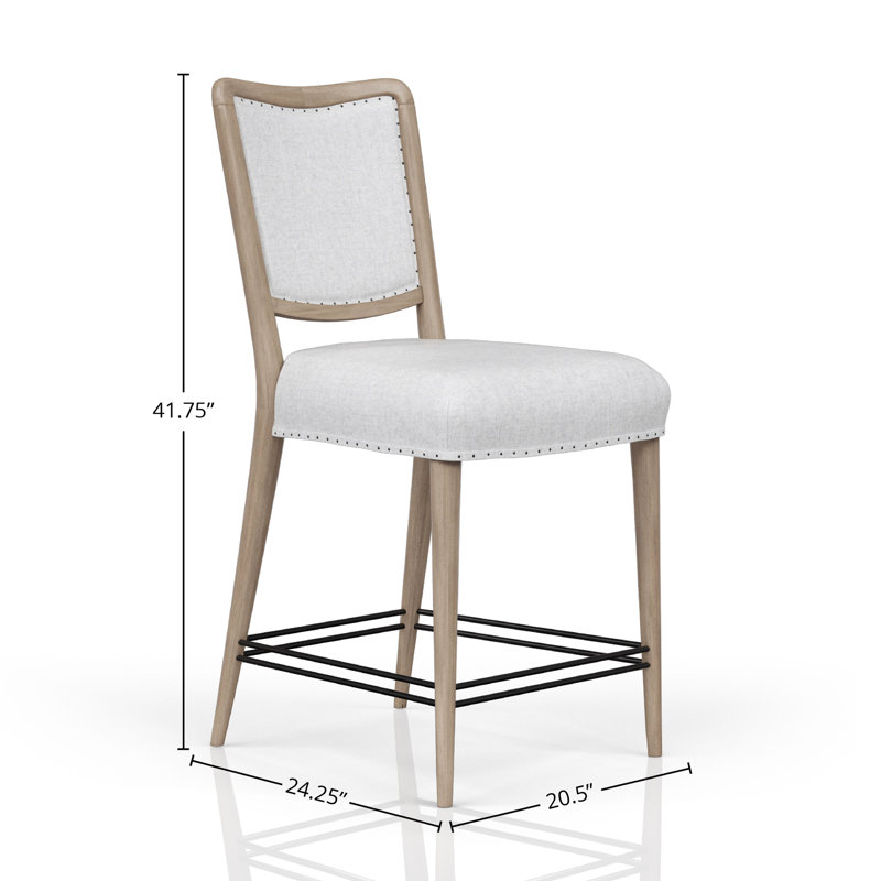 De 2 tabourets de comptoir de couleur sable - siège rembourré pour tabourets en bois massif et à hauteur de couleur Web Comfort, couleur, avec assise
