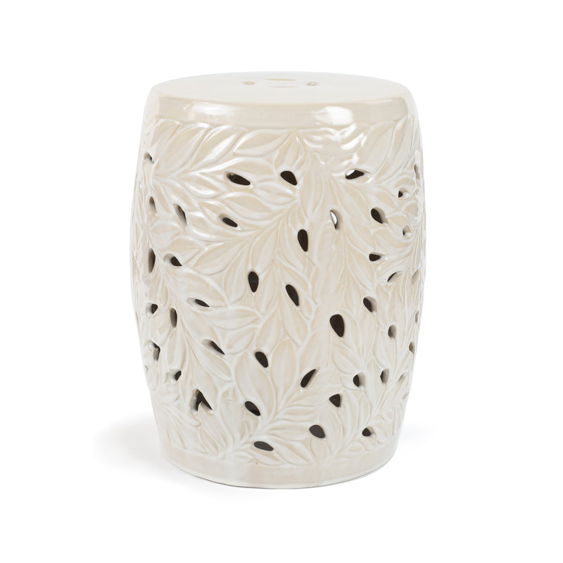 Table d'appoint Olivia Leaf design Fine Ceramica 13 po x 13 po x 18 po H